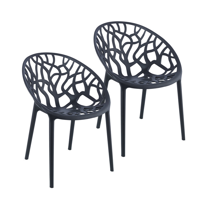 Hurd 17.52'' H Stacking Side Chair, Black
