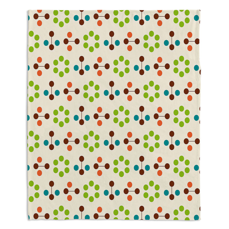 Couverture fleur Mid-Century, 68 po x 80 po, Lima chocolat