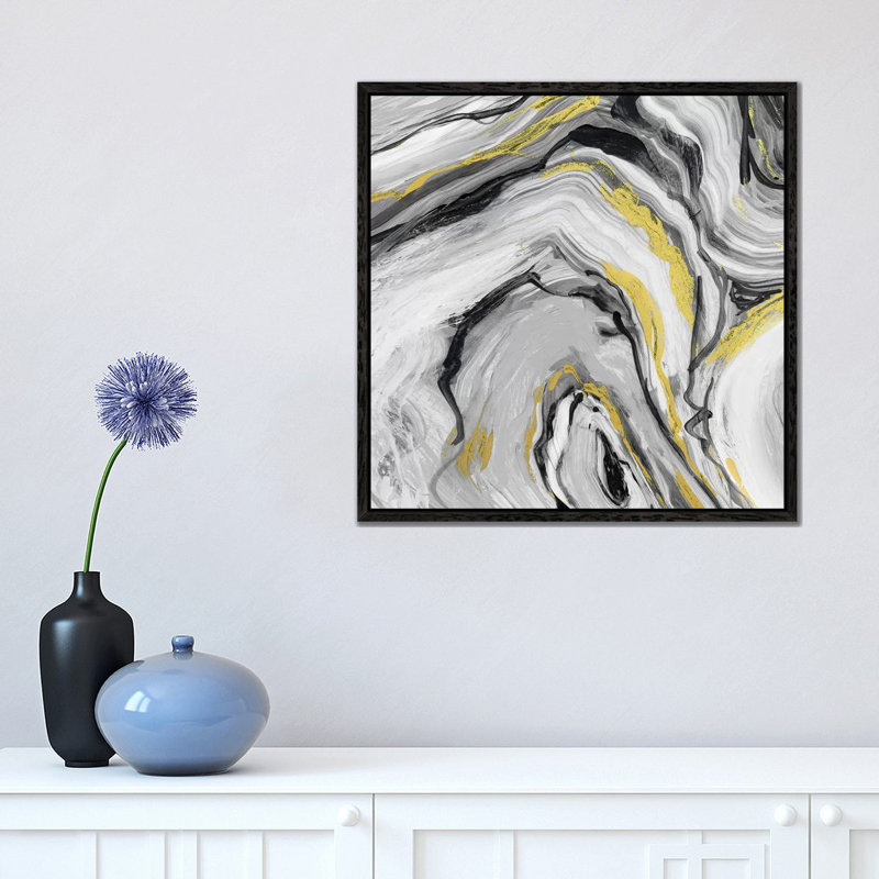 Bold Agate II by Carol Robinson - Print on Canvas, Black Framed, 66.04 cm H x 66.04 cm W x 3.175 cm D