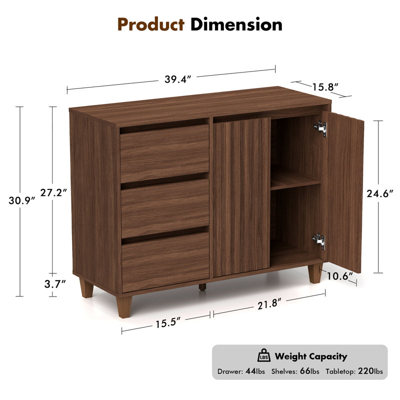 Rectangle Sideboard Accent Chest, Brown