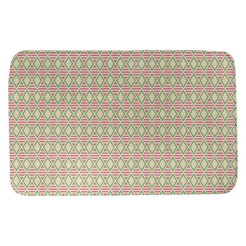 Mcguigan Memory Foam Non-Slip Bath Rug, 21" W x 34" L, Blue/Green
