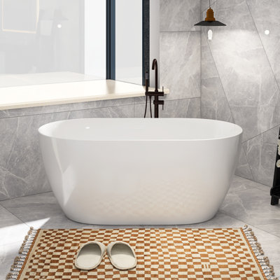 55'' x 27.5'' Soaking Acrylic Bathtub