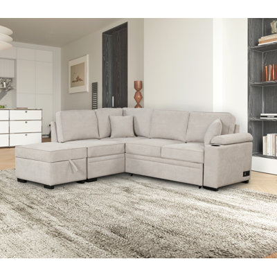 Shanet 87.4'' Velvet Sleeper Sofa