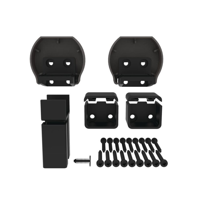 Matte Black Aluminum Rail Line Bracket Kit, 4 Pieces