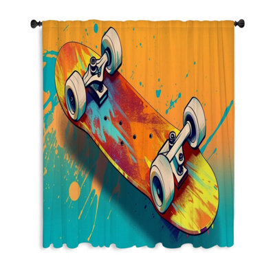 Skateboard Blackout Curtain Single Panel