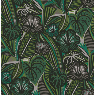 Papier peint autocollant Corail bleu sarcelle Lotusland