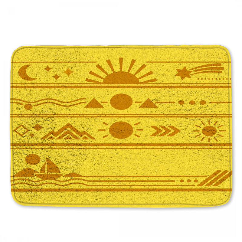 Tapis de bain géométrique Sun Moon, 34in W x 21in L