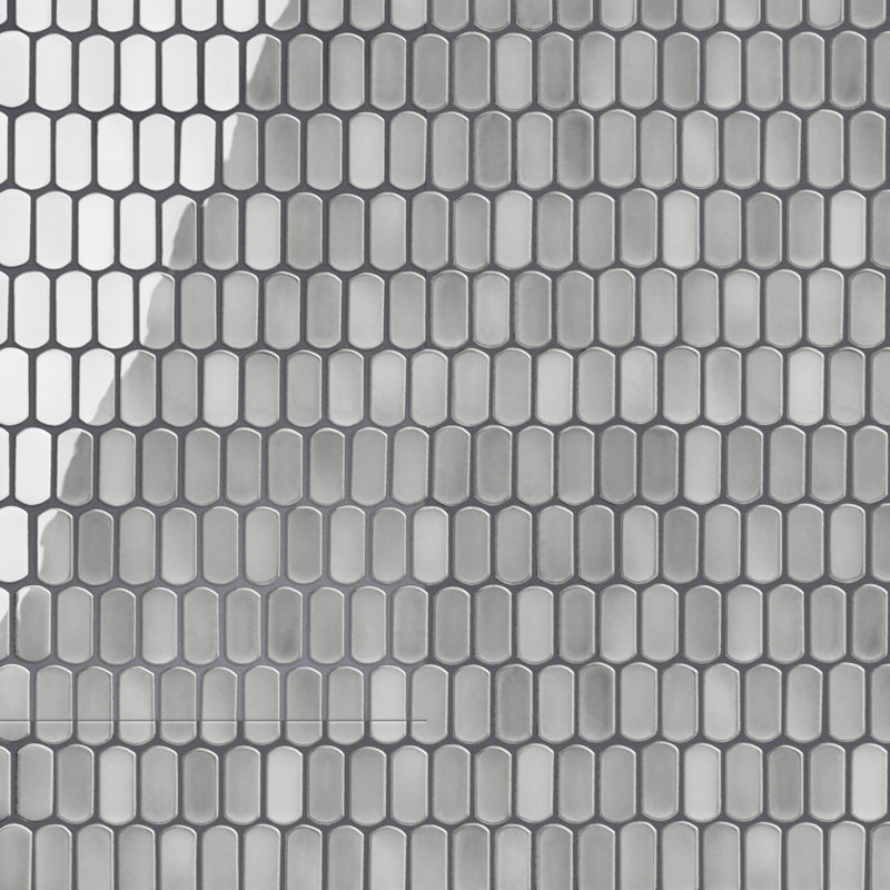 Hudson Capsule 12-1 / 4 po X 13 1/8 po Carreau de mosaïque en porcelaine, Œil gris