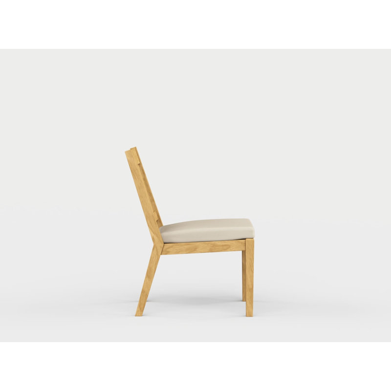 Savannah Outdoor Teak Dining Side Chair, Premier Flax