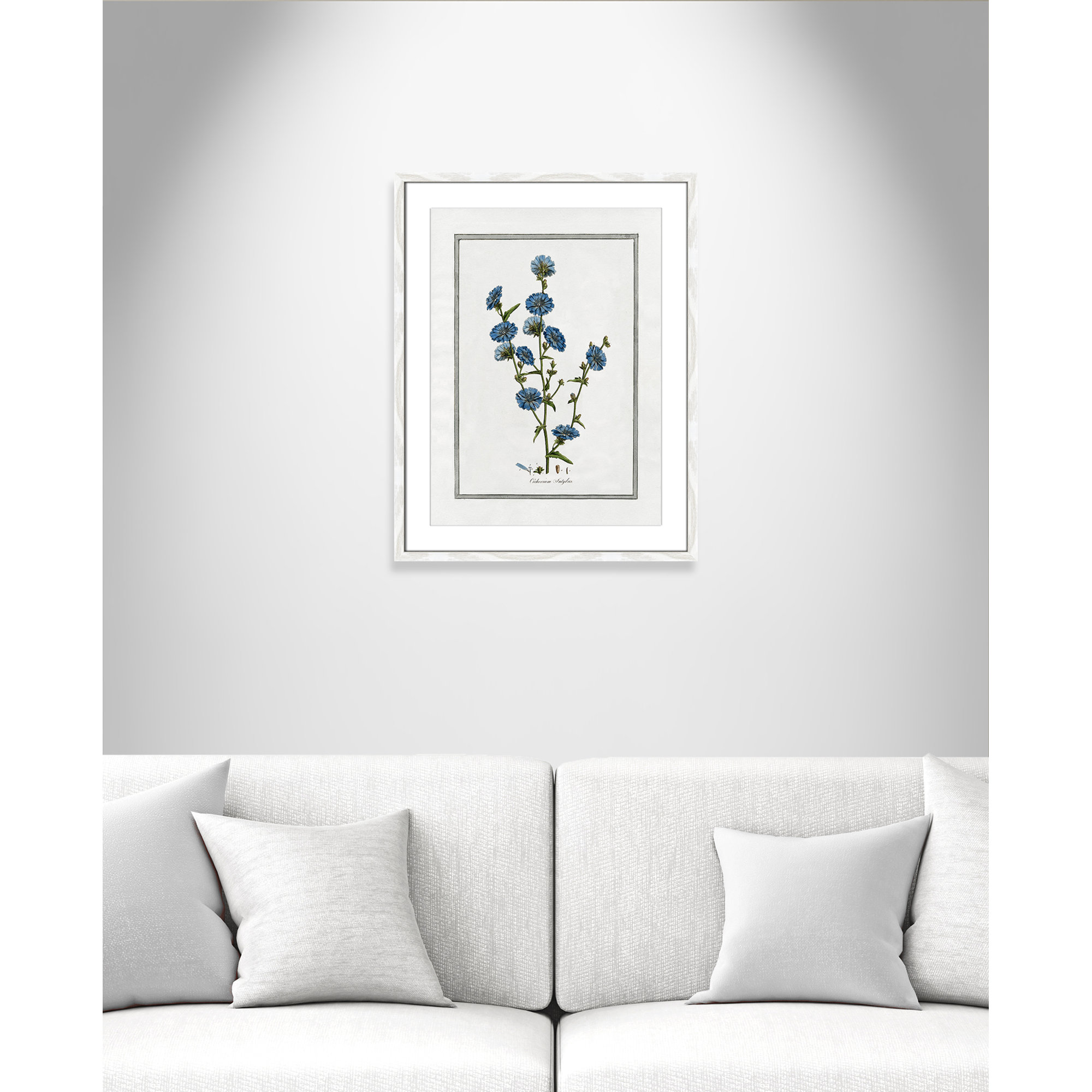 Soft Botanical I - Framed Art Full Bleed, 17" W x 23" H, White Framed