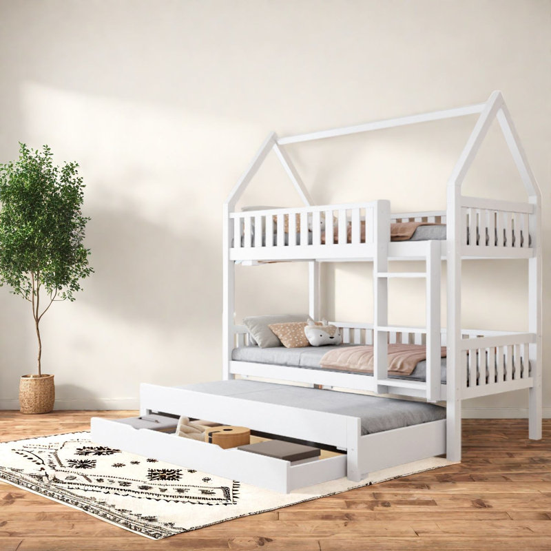 Rangement simple au-dessus de lits simples, lit superposé en bois aggloméré pour chambre d'enfant