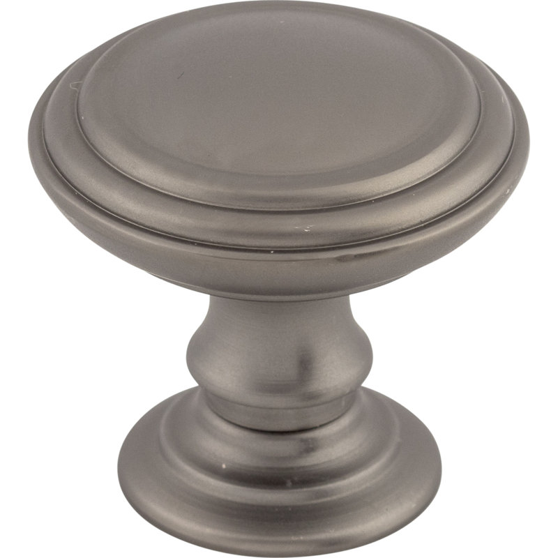 Reeded Round Knob, 1 1/2" Knob Diameter, Ash Gray