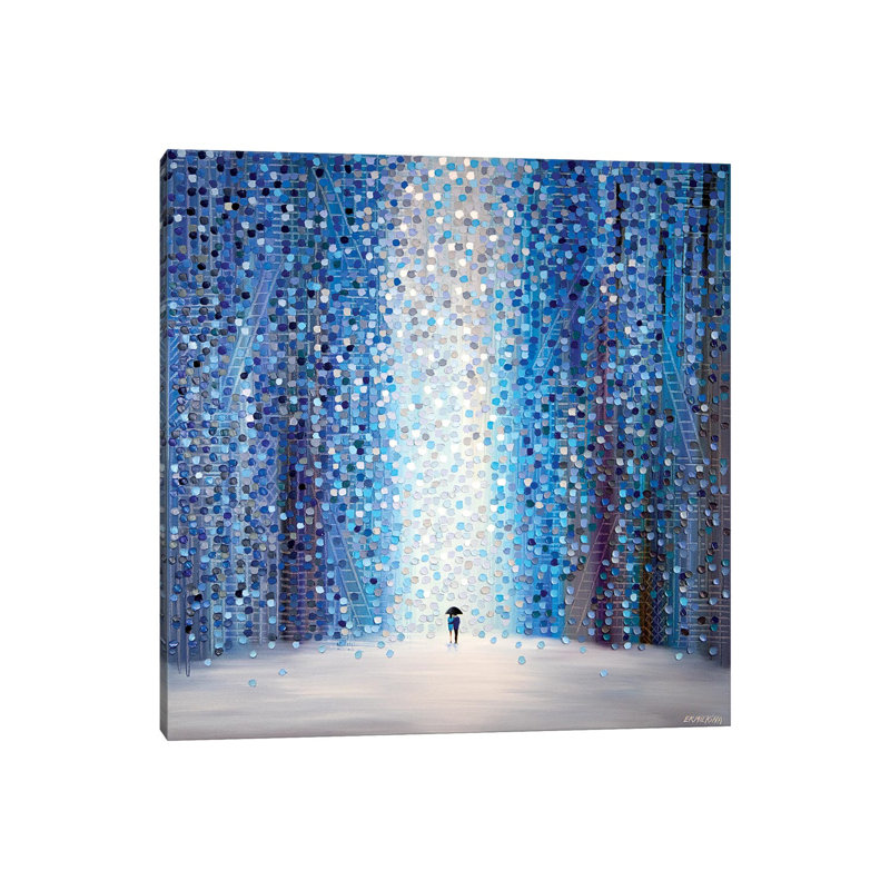 Under Umbrella With You In A Rainy Day by Ekaterina Ermilkina - Painting on Canvas, Wrapped Canvas