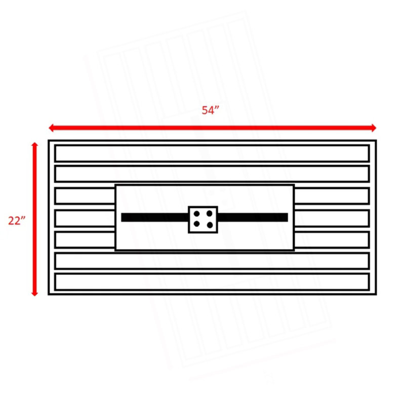 Table de foyer d'extérieur en acier 24 po x l 54 po avec couvercle