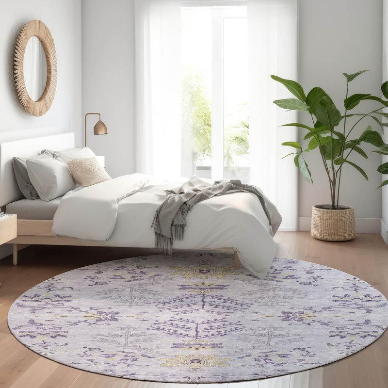 Tapis mauve lavable intérieur / extérieur Doris , 2 pi 6 po x 3 pi 10 po
