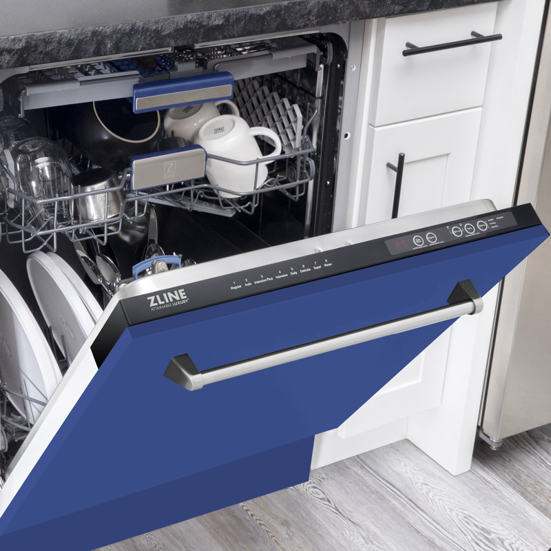 ZLINE 24 in. Tallac Series Tall Tub Dishwasher in W/ Tub, 51dBa, Blue Matte