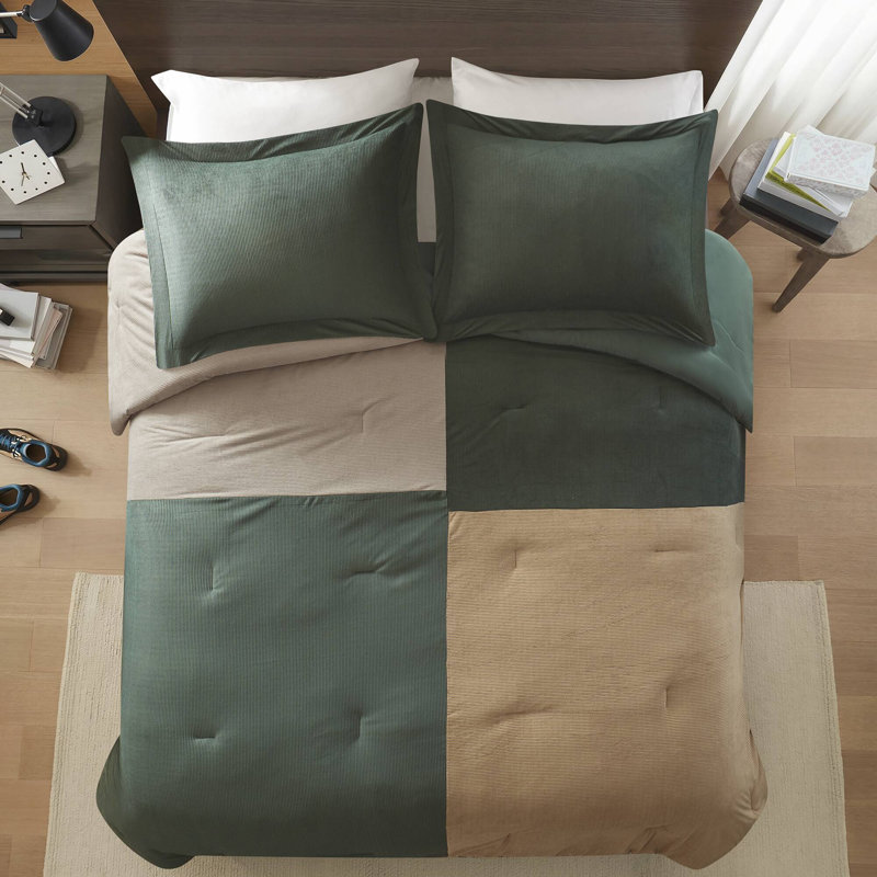 Ensemble d'édredon 2 pièces Stafford, Double/Grand, Vert