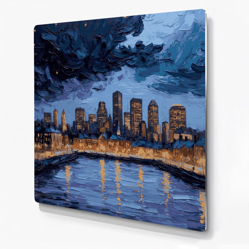 Art mural gris en villes «City Boston MA», H 144 po x l 144 po x P 0,05 po