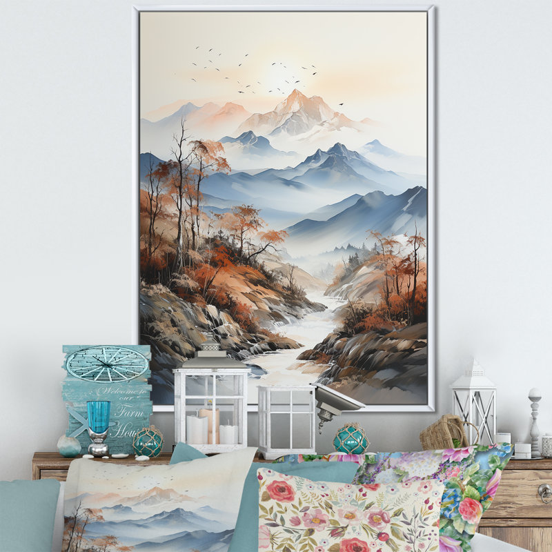 Morning Fog Mountain Wonder I, Cadre flottant blanc, 20" H x 12" W