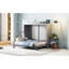 Grand lit escamotable en gris - idéal pour les petits espaces sans sommier tapissier, ce qui permet d'économiser de l'espace et d'offrir un espace de couchage confortable-2067099178-2067099183