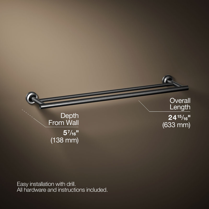 Purist 24 po Double barre à serviettes