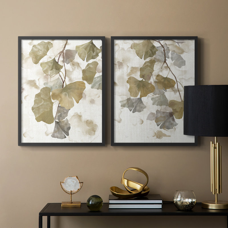 Reproduction encadrée Ginkgo Accent I-Premium - prête à être accrochée - aucun clou requis - aucun clou requis