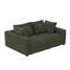 Canapé 102,4 po en velours côtelé 102,4 po. Confort moderne avec assise profonde, coussins moelleux et repose-pieds mobile, fauteuil convertible, vert-812318771