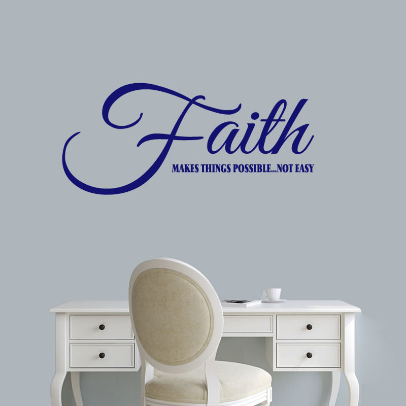Adhésif décoratif «Faith Makes Things possible», Bleu marine