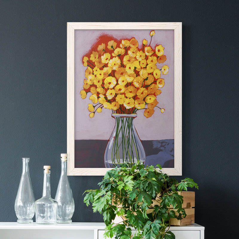 «Daisy Bouquet II», toile encadrée de qualité supérieure - prête à être accrochée, H 24 po x l 20 po x P 1 po, Blanc