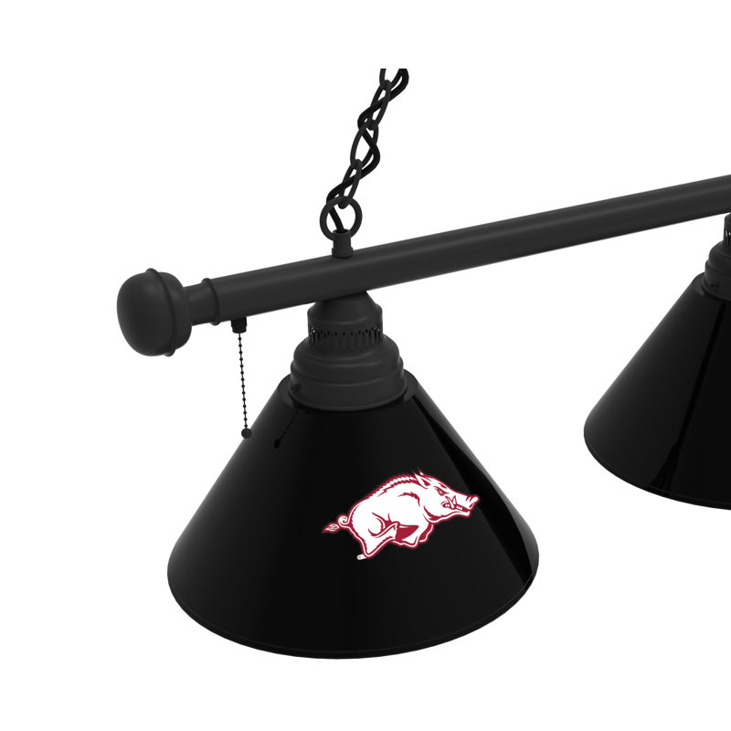 3 - Light Pool Table Lights Pendant, Black, Arkansas Razorbacks