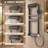 Modern Dual-Height Thermostatic Shower System With 4 Functions with Shelf Led Display with Bathtub Faucet Adjustable Showerheads for Adults & Kids