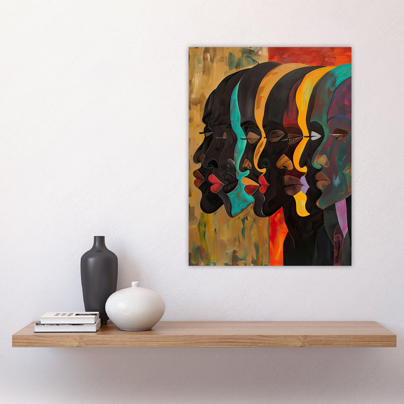 Abstract Profile Portrait Painting Trippy Wall Art Print