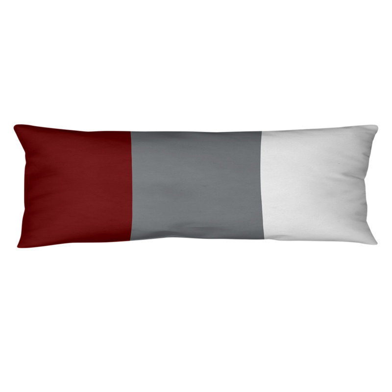 Polyester Medium Pillow, Acle,Maroon/Dark Gray Middle