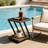 Z-Shaped Weather Resistant Wicker Patio Side Table
