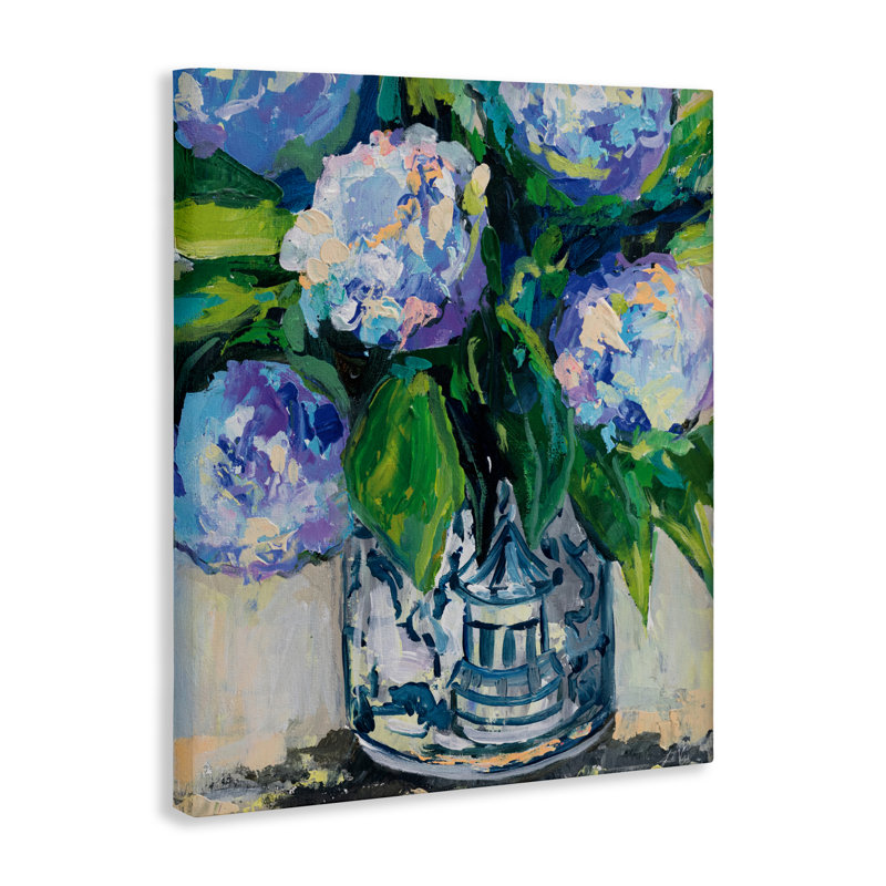 «China Hydrangeas», conception par Jeanette Vertentes, H 20 po x l 16 po
