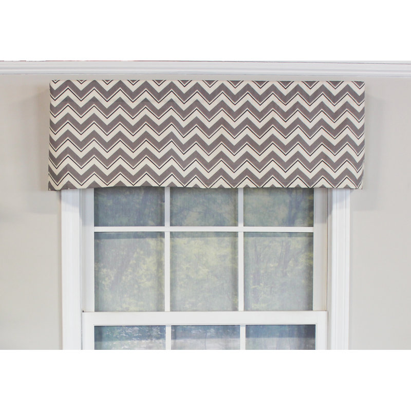 Cantonnière en coton à chevrons l 50 po Codell, Gris étain