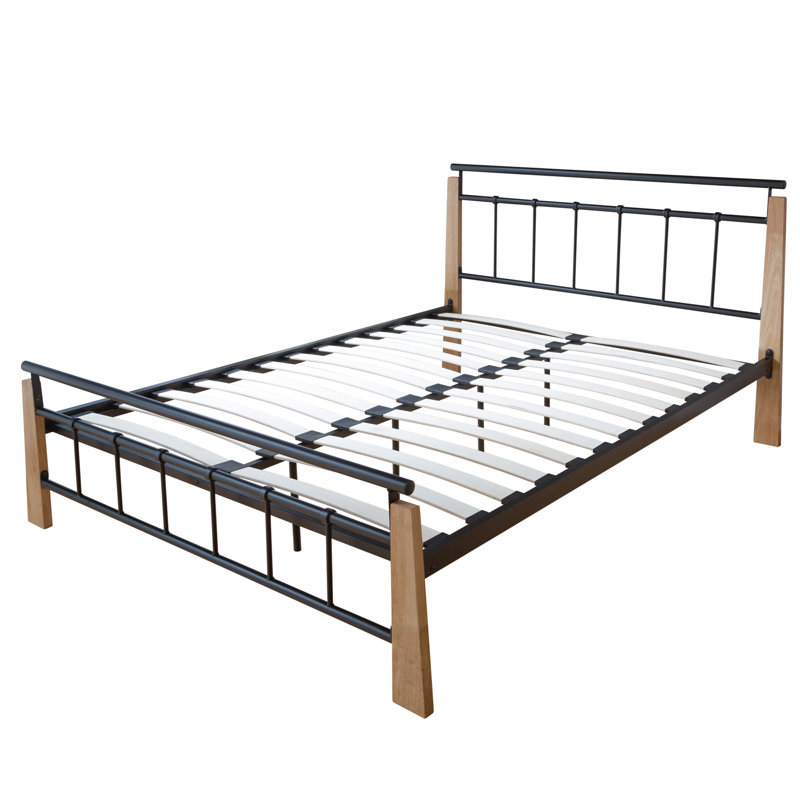 Metallbett Morgantown mit Lattenrost, Super King (6'), Beige-grey/Black