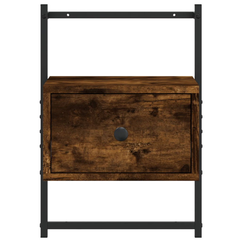 Huckstep 35cm W Bedside Table, Smoked Oak, 1