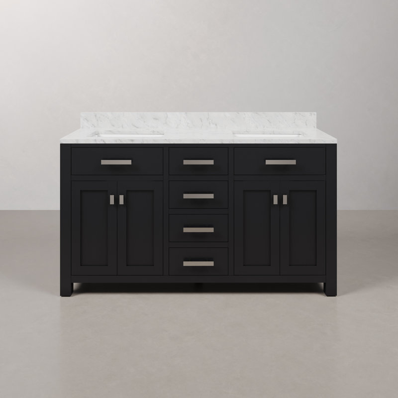 Ensemble de meuble-lavabo double 60 po Minnetrista, Espresso