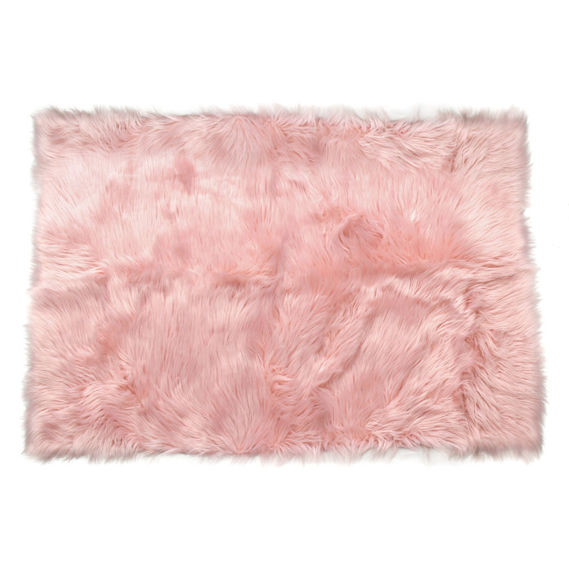 Faux Fur Shaggy Area Rug, Rectangle 76 x 114cm