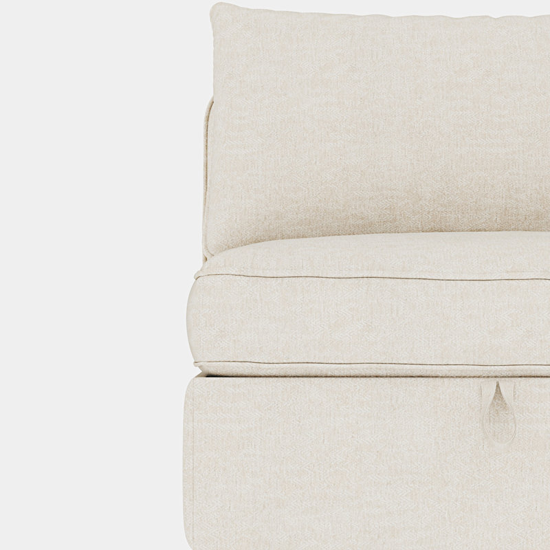 Modular Sectional Sofa, Beige Chenille