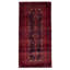 Tapis rouge / bleu en laine noué à la main de conception unique 3 pi 6 po x 6 pi 10 po années 2000 Gafford