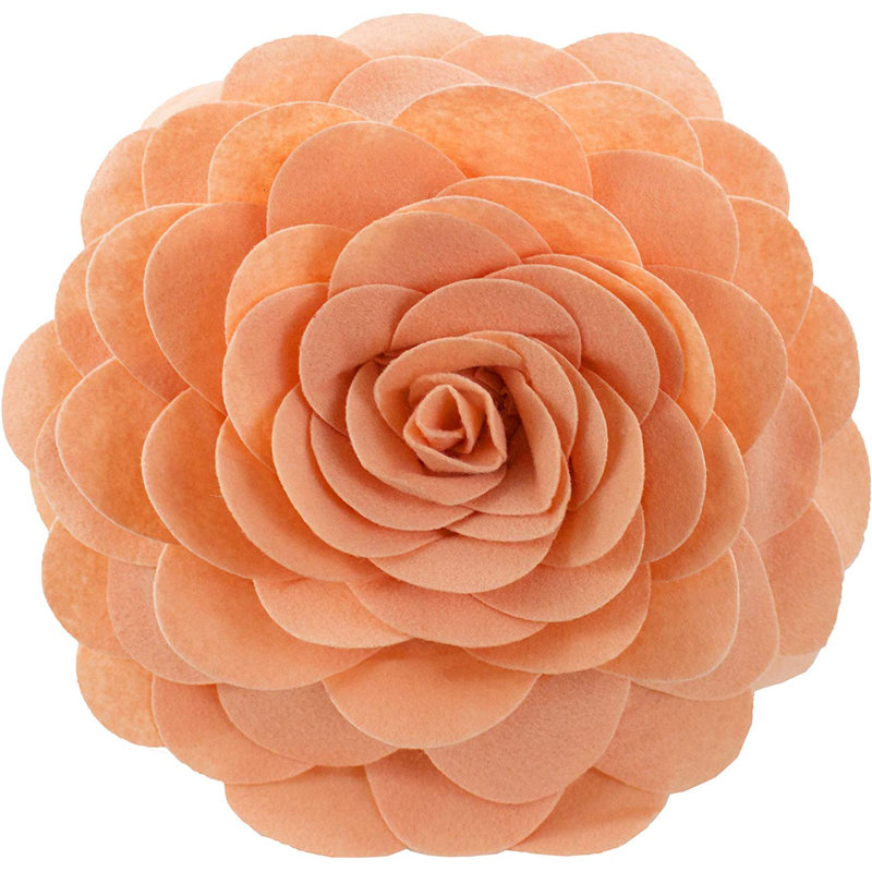  Housse de coussin en polyester, Housse de coussin seulement - sans coussin, 16 po x 16 po, Pêche