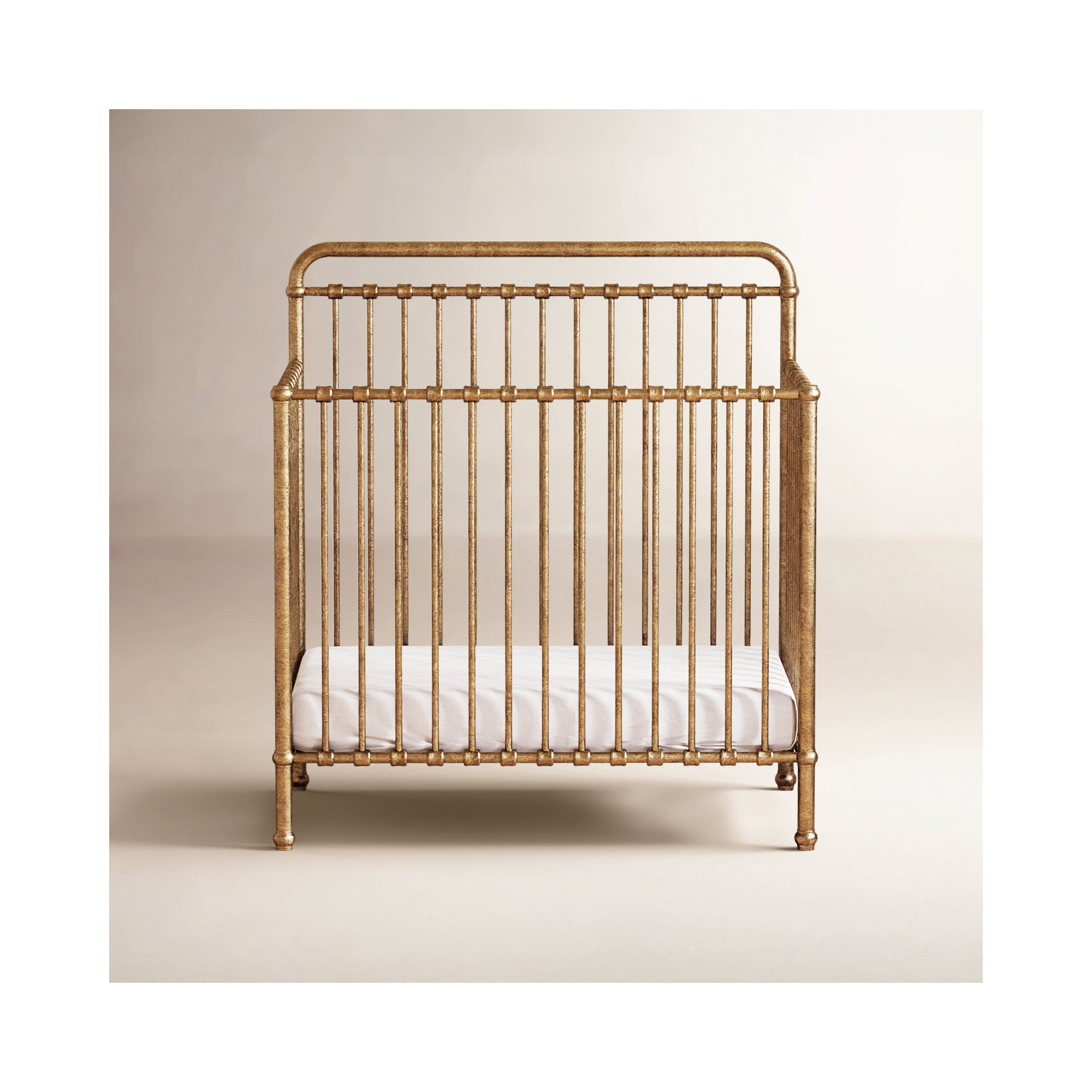 Winston 4-in-1 Convertible Mini Crib, Vintage Gold