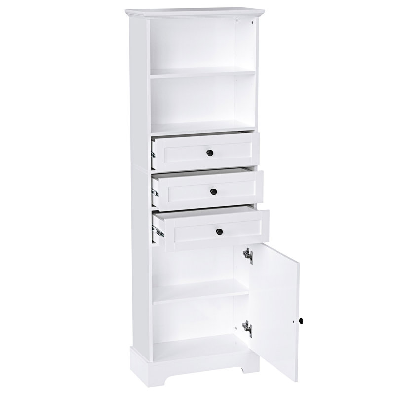Bathroom Storage Cabinet With Adjustable Shelves, White