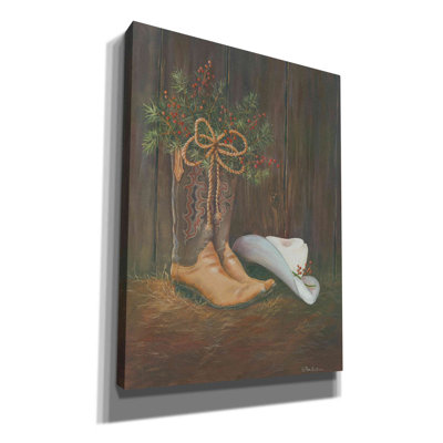 «Cowboy Christmas» par Pam Britton, art mural sur toile