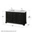 Ensemble de meuble-lavabo double 60 "avec miroir Deborah-40064731-61124751