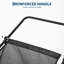 Balayeuse à gazon poussée robuste de 53 cm (21 po) avec chariot de 0,17 m³ (6 pi³) – 3 brosses en V, rapport de transmission de 5:1, hauteur réglable – Entièrement noire, roues en plastique, engrenage et râteau en métal-136126503