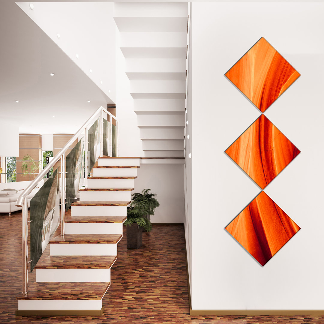 " Antelope Canyon Orange Wall " 3 - Pieces East Urban Home