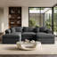 Canapé rembourré double couche de 105 pouces, assise profonde avec soutien lombaire, aucun assemblage requis, assise et inclinaison confortables-897672975